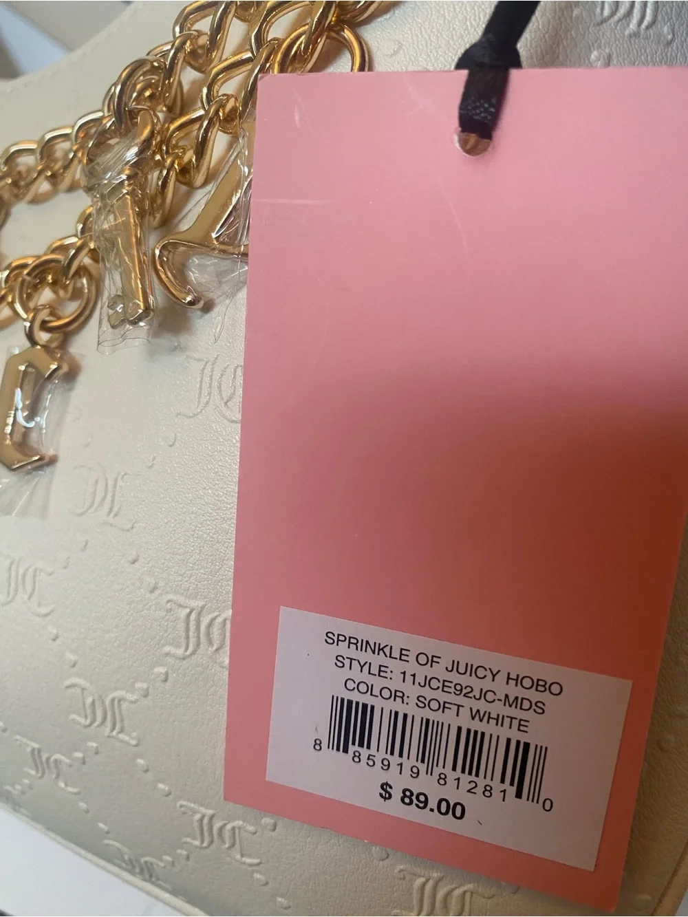 Juicy Couture Hobo Bag with Chain Accent - NWT